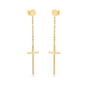 BRUNOshop.cz S4001 Visací náušnice KŘÍŽ GOLD