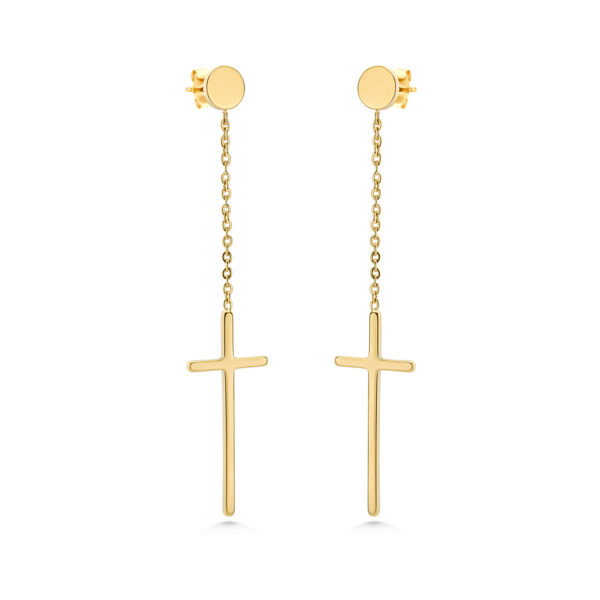 BRUNOshop.cz S4001 Visací náušnice KŘÍŽ GOLD