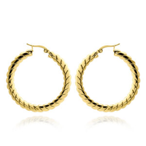 BRUNOshop.cz S4012 Náušnice kruhy GROOVE GOLD