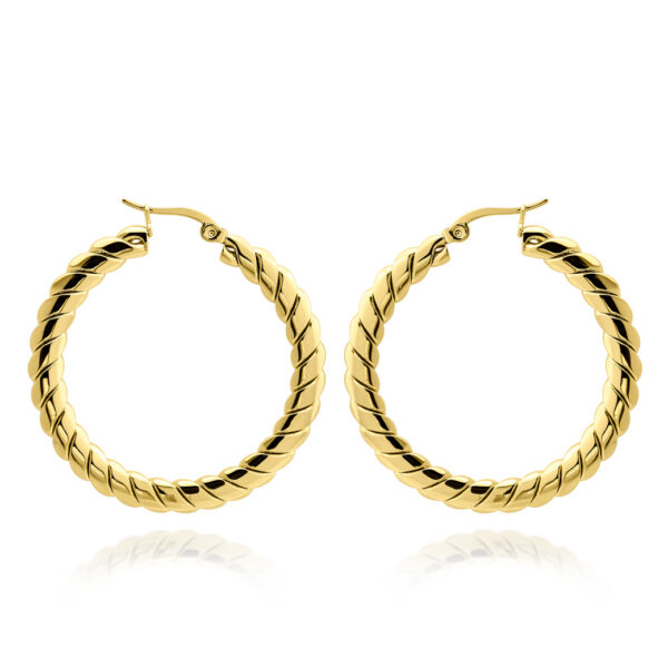 BRUNOshop.cz S4012 Náušnice kruhy GROOVE GOLD