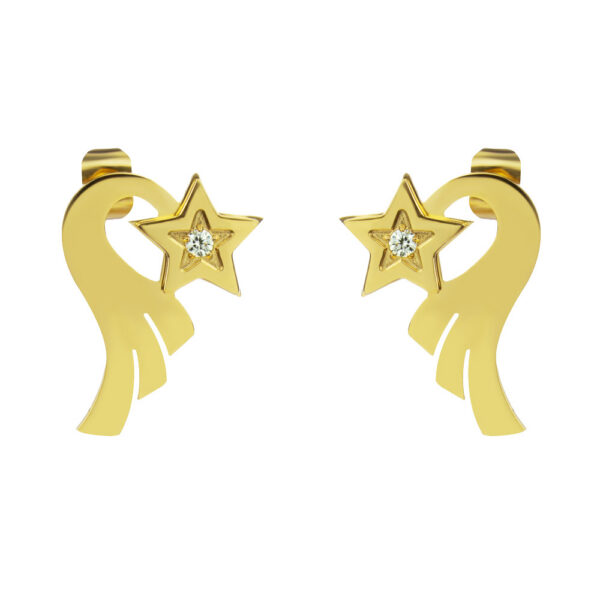 BRUNOshop.cz S4018 Náušnice KOMETA s kamínkem GOLD
