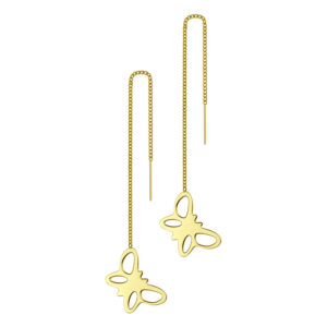 BRUNOshop.cz S4028 Provlékací řetízkové náušnice MOTÝL GOLD