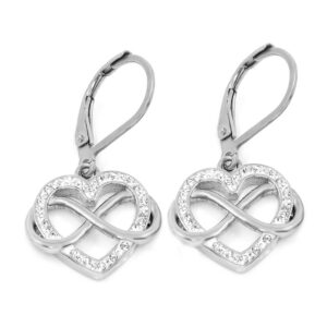 BRUNOshop.cz S4082 Visací náušnice NEKONEČNÁ LÁSKA s kamínky