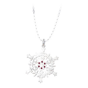 BRUNOshop.cz S4269 Náhrdelník VLOČKA s kamínky ČERVENÝ