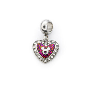 BRUNOshop.cz S4305 Visací přívěsek SRDCE MICKEY s kamínky RŮŽOVÝ
