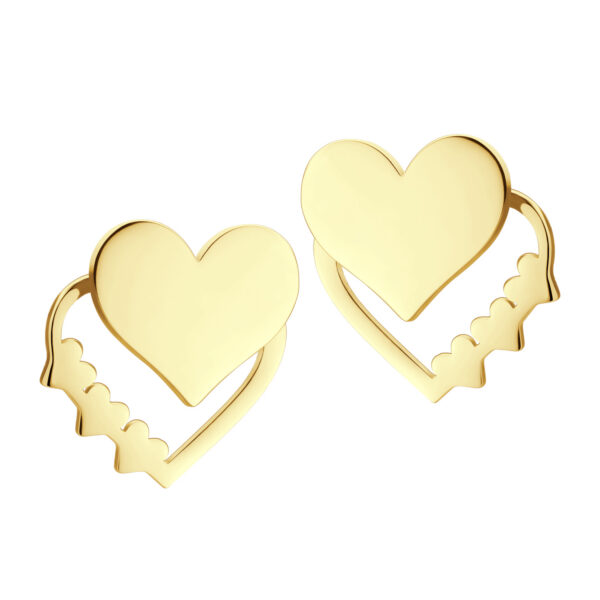 BRUNOshop.cz S4349 Náušnice dvojité SRDCE GOLD