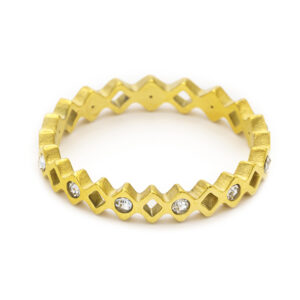 BRUNOshop.cz S4386 Jemný prsten s kamínky GOLD Velikost: 10 (EU: 61