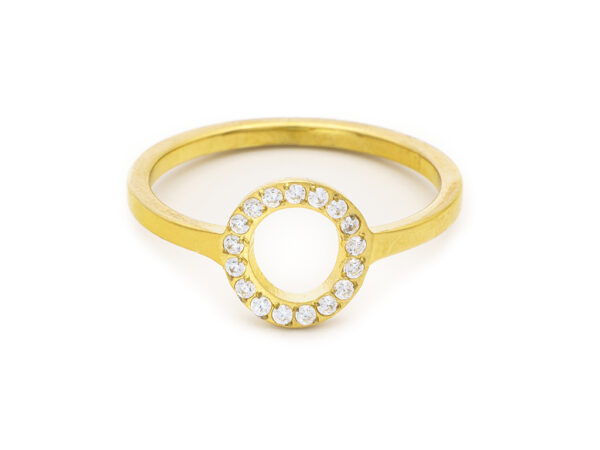 BRUNOshop.cz S4391 Prsten KROUŽEK GOLD s kamínky Velikost: 11 (EU: 64 - 66)
