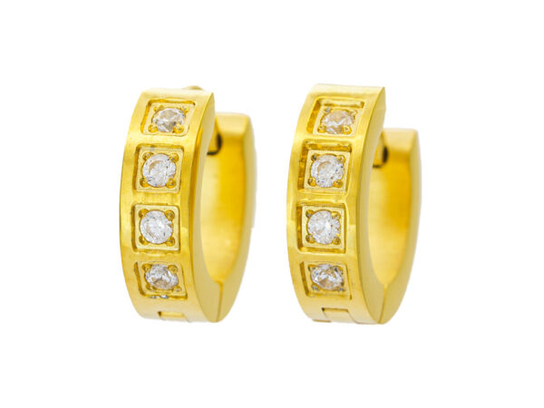 BRUNOshop.cz S4411 Náušnice kroužky s kamínky GOLD