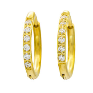 BRUNOshop.cz S4426 Náušnice kroužky s kamínky GOLD