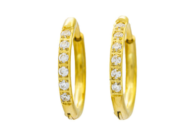 BRUNOshop.cz S4426 Náušnice kroužky s kamínky GOLD