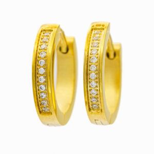 BRUNOshop.cz S4431 Náušnice kroužky s kamínky GOLD