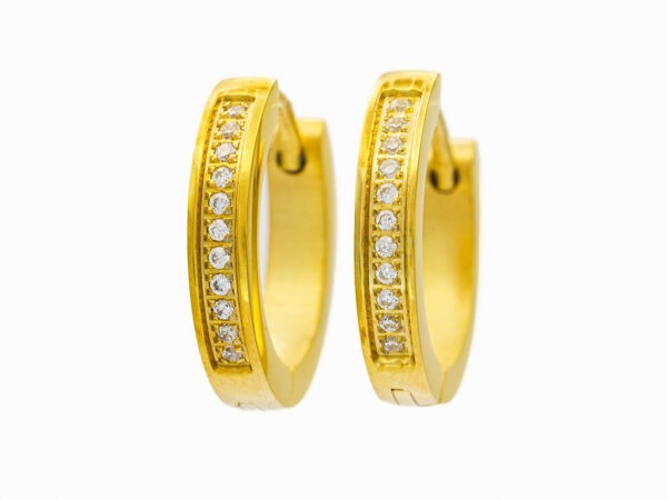 BRUNOshop.cz S4431 Náušnice kroužky s kamínky GOLD