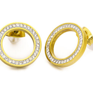 BRUNOshop.cz S4435 Náušnice kroužek GOLD s kamínky