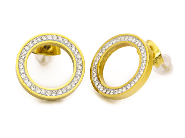 BRUNOshop.cz S4435 Náušnice kroužek GOLD s kamínky