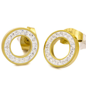 BRUNOshop.cz S4438 Náušnice MINI KROUŽEK GOLD s kamínky