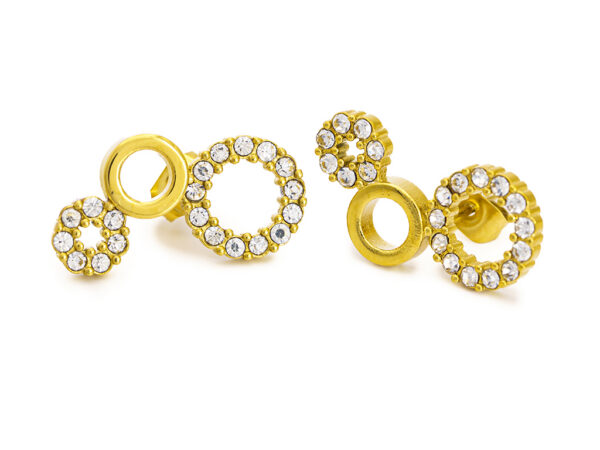 BRUNOshop.cz S4446 Náušnice KOLEČKA GOLD s kamínky