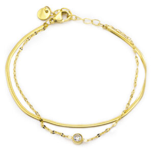 BRUNOshop.cz S4483 Dvojitý náramek s kamínkem GOLD