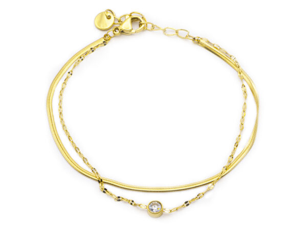 BRUNOshop.cz S4483 Dvojitý náramek s kamínkem GOLD