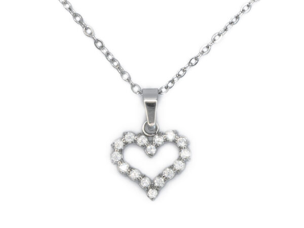 BRUNOshop.cz S4484 Náhrdelník OBRYS SRDCE s kamínky