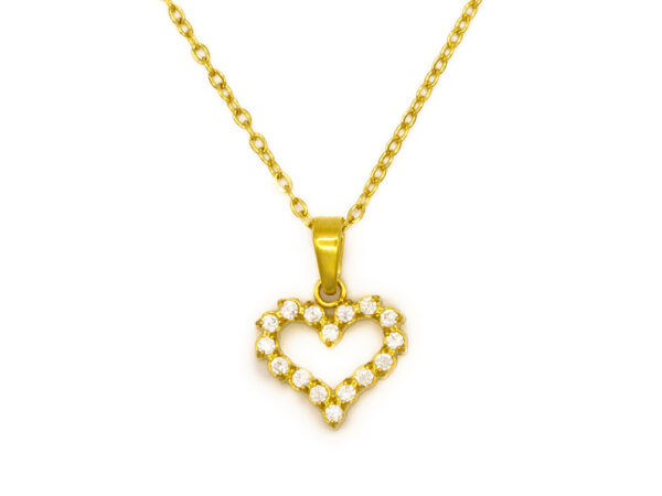 BRUNOshop.cz S4488 Náhrdelník SRDCE s kamínky GOLD