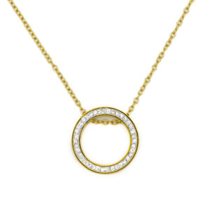 BRUNOshop.cz S4502 Náhrdelník KROUŽEK s kamínky GOLD