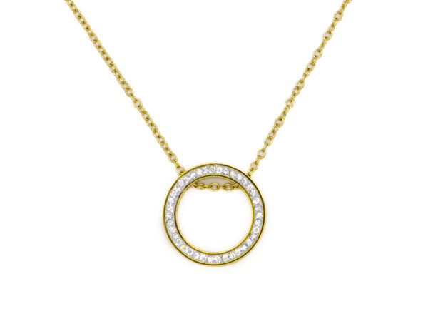 BRUNOshop.cz S4502 Náhrdelník KROUŽEK s kamínky GOLD