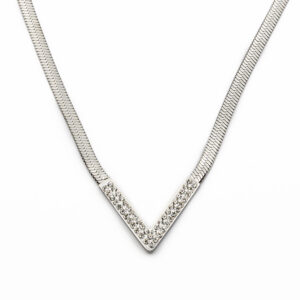 BRUNOshop.cz S4506 Plochý náhrdelník ŠIPKA s kamínky