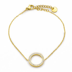 BRUNOshop.cz S4509 Náramek KROUŽEK s kamínky GOLD