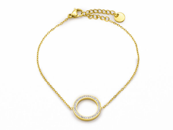 BRUNOshop.cz S4509 Náramek KROUŽEK s kamínky GOLD