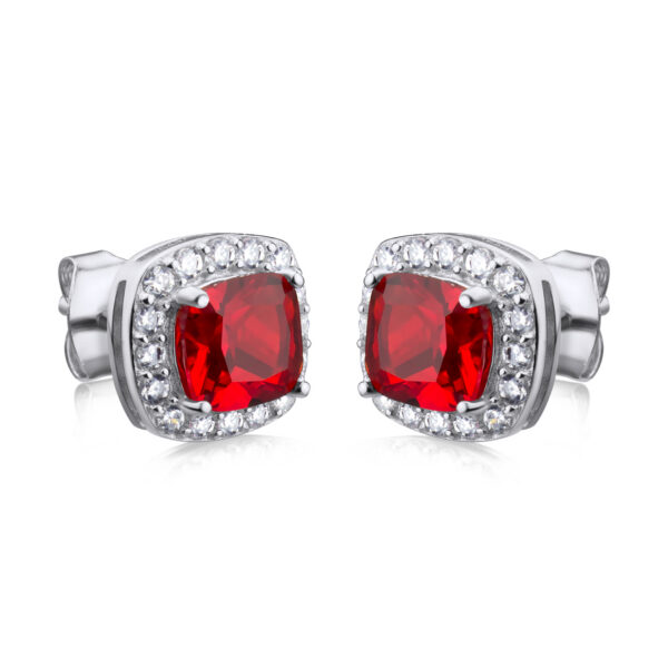 BRUNOshop.cz Y0051 Stříbrné náušnice CRYSTAL ČERVENÉ