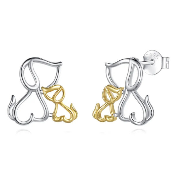 BRUNOshop.cz Y0269 Stříbrné náušnice DVA PEJSCI GOLD
