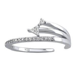 Otevřený stříbrný prsten Lilly s Brilliance Zirconia MSS176RW