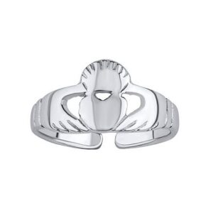Otevřený stříbrný prsten na nohu Claddagh PRM12193R