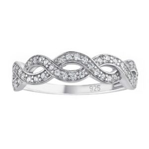 Propletený stříbrný prsten Heiko s Brilliance Zirconia JJJ0879R