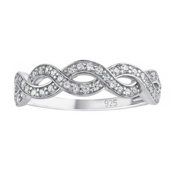 Propletený stříbrný prsten Heiko s Brilliance Zirconia JJJ0879R