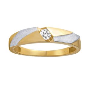 Snubní zlatý prsten Coraline s Brilliance Zirconia ze žlutého a bílého 14kt zlata FNNNP189RGYW
