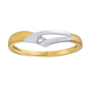 Snubní zlatý prsten Monica s Brilliance Zirconia ze žlutého a bílého 14kt zlata FNNNP117RGYW