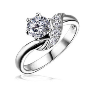 Stříbrný decentní prstýnek se Swarovski® Zirconia 5mm SHZR234