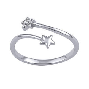 Stříbrný otevřený univerzální prsten Algo s Brilliance Zirconia JJJ1661RW-obvod 51 mm