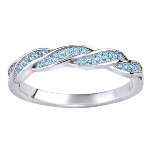 Stříbrný prsten IRIS s modrými zirkony Brilliance Zirconia LPS1043ELB