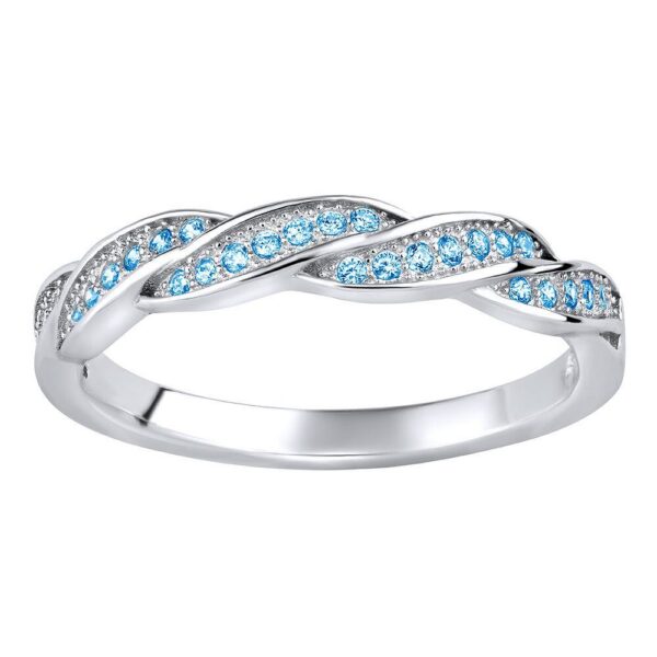 Stříbrný prsten IRIS s modrými zirkony Brilliance Zirconia LPS1043ELB