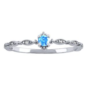Stříbrný prsten Manon s modrým a čirými Brilliance Zirconia DCC08042RLB