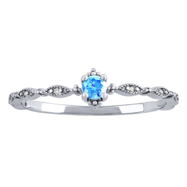 Stříbrný prsten Manon s modrým a čirými Brilliance Zirconia DCC08042RLB