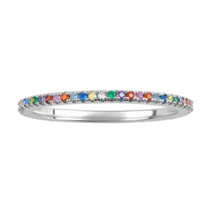 Stříbrný prsten Vally s barevnými Brilliance Zirconia DCC21092R