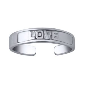 Stříbrný prsten na nohu Arty s nápisem Love PRM12191R