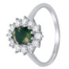 Stříbrný prsten princezny Kate s mechovým achátem a Brilliance Zirconia JJJ985RGM - Image 2