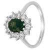 Stříbrný prsten princezny Kate s mechovým achátem a Brilliance Zirconia JJJ985RGM - Image 3