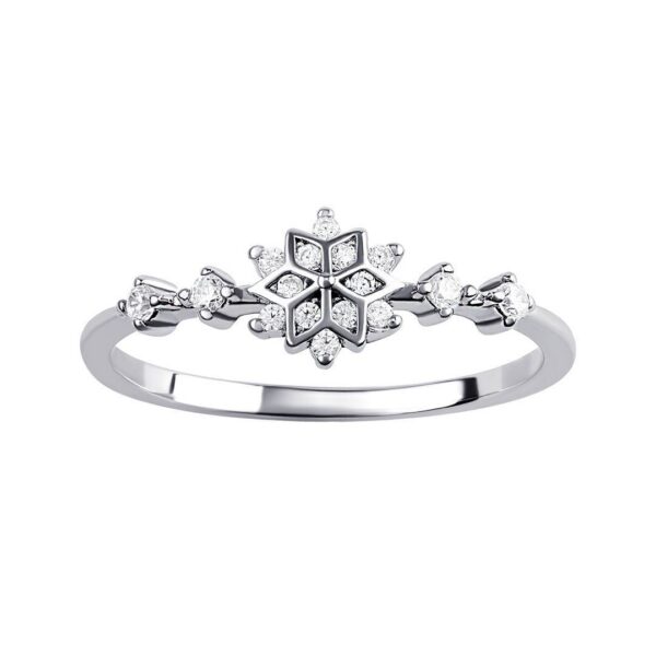 Stříbrný prsten vločka Elsa s Brilliance Zirconia DCC08017RW