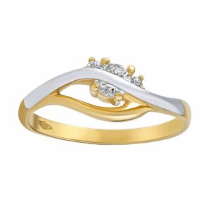 Zlatý prsten Alexia s Brilliance Zirconia ze žlutého a bílého 14kt zlata FNNNF170RGYW
